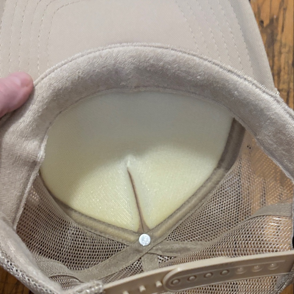 🧢🏔️🐻OTTO Denver Colorado Tan Trucker Hat with Pink Matchbox Patch Like New - Picture 6 of 7